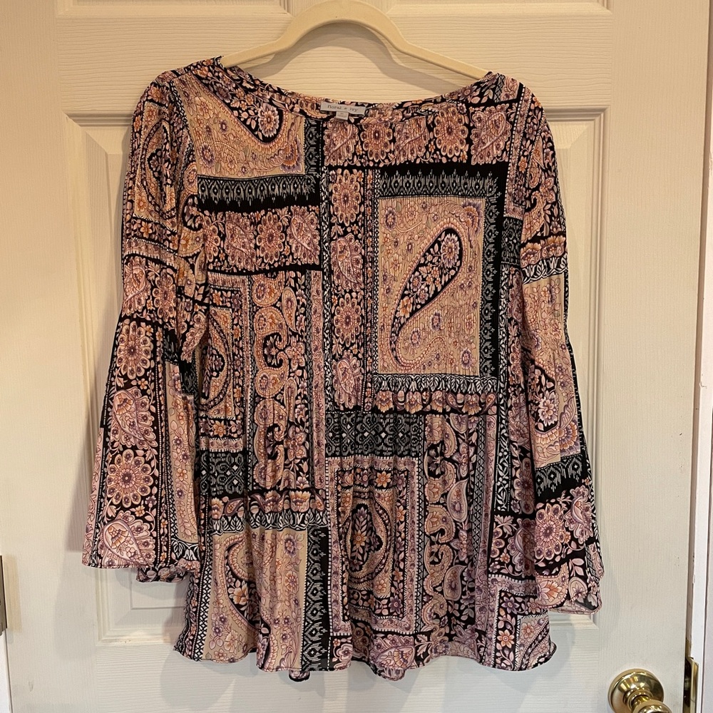 Smocked Bell Sleeve Blouse